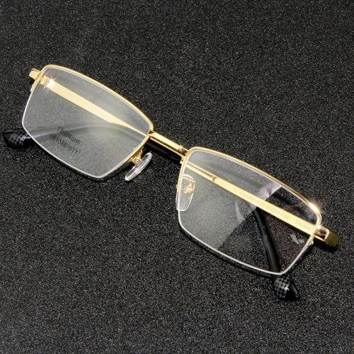 61088 - 极简商务风半框高端眼镜钛架 - 男款