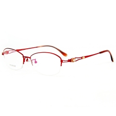 5021 - Half rim crystal titanium high quality eyewear for lady