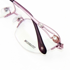 5021 - Half rim crystal titanium high quality eyewear for lady