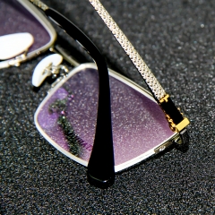 9810-珠宝眼镜天然黑玛瑙纯钛眼镜框 - 男款