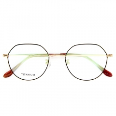 5081 - Fashion eyeshape traditional temple design titanium frame for lady