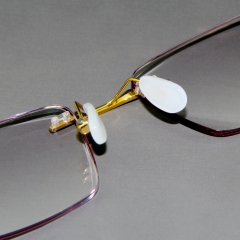 9813 - Natural jade & agate screwless rimless in business style high quality titanium for Men