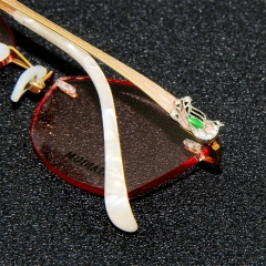 99950 - Screwless rimless peacock with crystal diamonds for Lady