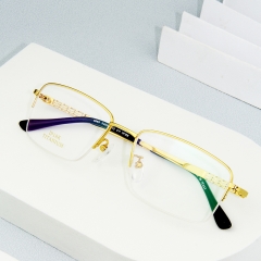 6065- Young Business Half Rim Titanium Line Optical frame for Men