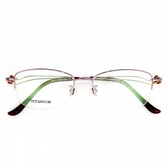 99951 - Diamond butterfly half rim titanium frame for Lady