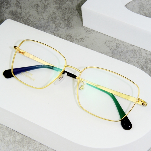 9828 - 天然和田玉眼镜黑玛瑙珠宝钛眼镜框 - 男款