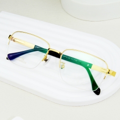 6102 - Traditional eyewear titanium frame high quality in half rim for men