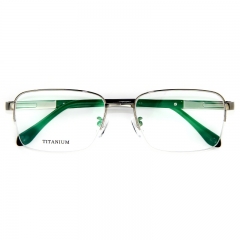 6102 - Traditional eyewear titanium frame high quality in half rim for men