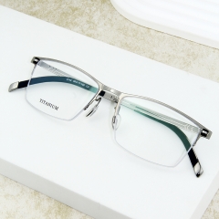 3113 Half Rim Titanium Frame in Young Business Style High Quality - Unisex