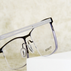 3113 Half Rim Titanium Frame in Young Business Style High Quality - Unisex