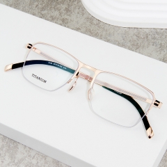 3109 Super Thin Titanium Sheet Elegant European Designed Young Business Eyewear Optical Frame Half Rim - Unisex