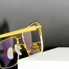 8211 - 18k gold plated titanium frame in luxury business style high quality half rim design for men