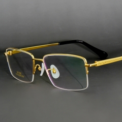 8211 - 18k gold plated titanium frame in luxury business style high quality half rim design for men