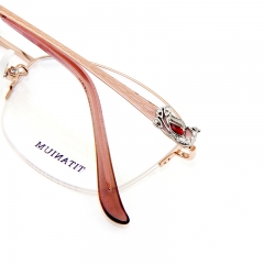 99989 - Peacock In Luxury Design High Quality Titanium Frame Half Rim for Lady