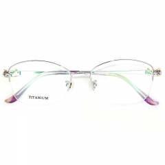 99989 - Peacock In Luxury Design High Quality Titanium Frame Half Rim for Lady