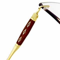 99963- Business style Rimless titanium frame natural sandalwood for Men