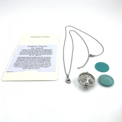Birthstone fragrance necklace with stainless steel chain