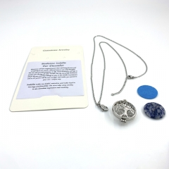 Birthstone fragrance necklace with stainless steel chain