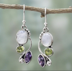 Earrings with gemstones