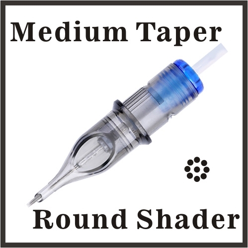 ELITE 3 Needle Cartridges - Medium Taper Round Shaders 0.35mm