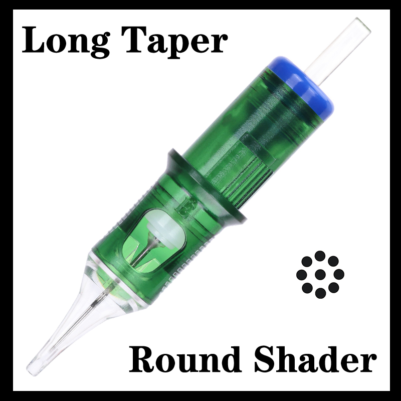 ELITE INFINI Needle Cartridges - Long Taper Round Shader 0.35mm