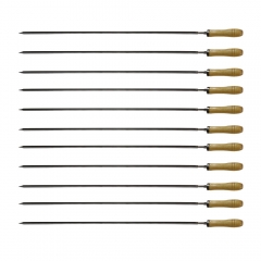 Kabob Skewers 23'' Stainless Steel Barbecue Skewers with Wooden Handle