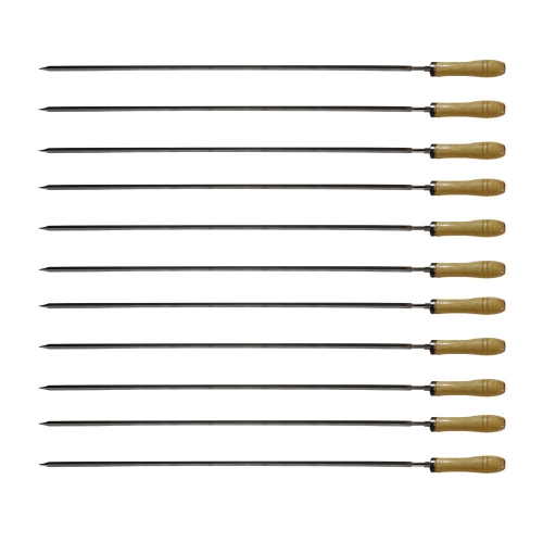 Kabob Skewers 23'' Stainless Steel Barbecue Skewers with Wooden Handle