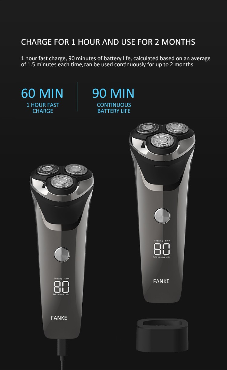 portable waterproof rechargeable shaving razor barber rotary shaver shaving machine for men