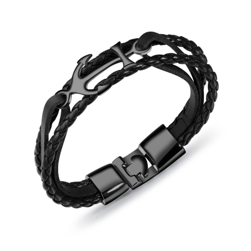 Pulsera de cuero con hebilla de aleacion SYB-377C