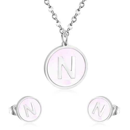 Conjunto de joyas en acero inoxidable Letra inicial MPCJ-A134