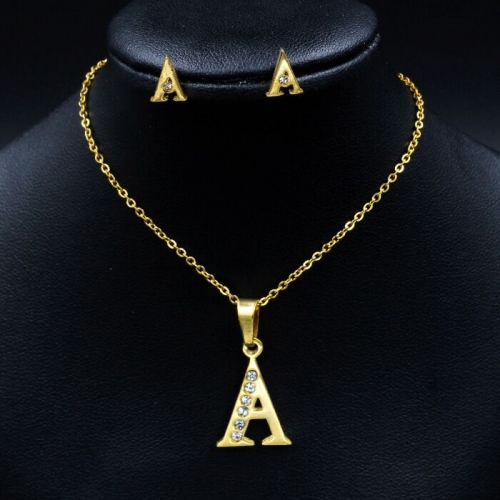 Conjunto de joyas en acero inoxidable Letra inicial  MPCJ-A146