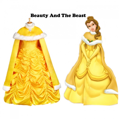 Beauty and the Beast Belle cloak princess Dress Halloween costume for adult women princess cloak fancy cosplay Belle dress cloak