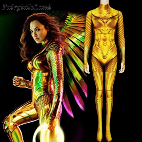 Wonder Woman 1984 Cosplay Outfit 3D Printing Jumpsuit WW84 Costume  Diana Prince stretchable Bodysuit Halloween Zentai Suit