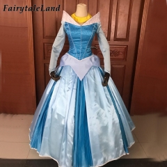 aurora blue dress cosplay Princess Aurora Blue Tulle Overlayer Sleeping Beauty Cosplay Costume main image 0