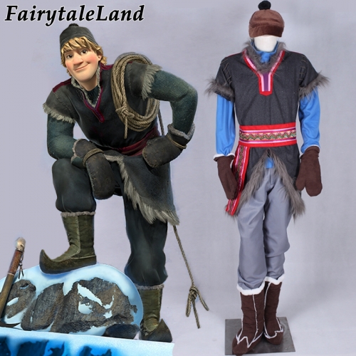 Frozen Iceman Kristoff Cosplay Costume Halloween Adult Outfit