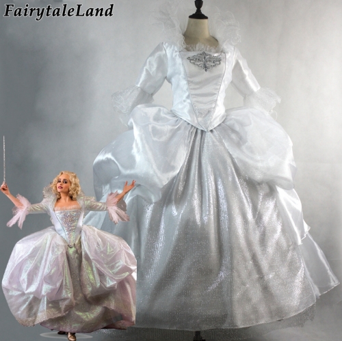 Princess Godmother Cosplay Costume Carnival Halloween costumes Cinderella Godmother dress White party dress custom made
