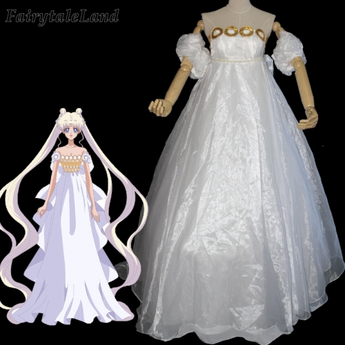 Sailor Moon Princess Serenity costume Halloween Costumes For Adult Women Wedding White Dress Cosplay Tsukino Usagi Skirt