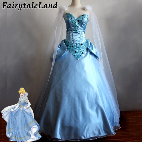 Cinderella Blue dress Halloween costumes for adult women fancy Dress Cinderella cosplay costume Birthday party Lace Up dress