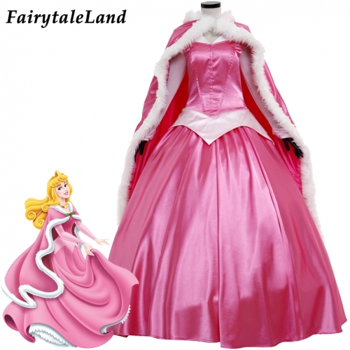 Sleeping Beauty Cosplay Princess Aurora Dress Outer Coat Fancy Halloween Party Gown Adult Birthday Costume with Cape