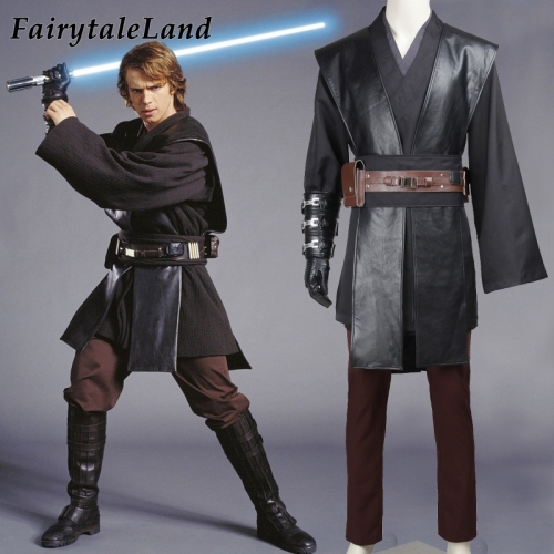 Star Wars Anakin Skywalker Cosplay Costume Adult Men Halloween Costumes Fancy Anakin Jedi Outfit Cosplay Accessories