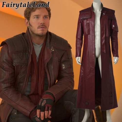 Guardians of the Galaxy 2 Star Lord Jacket Halloween costumes adult Peter Quill Star Lord cosplay costume long leather jacket