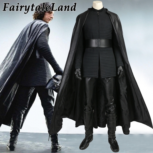 Star Wars The Last Jedi Kylo Ren Cosplay Costume Carnival Halloween Costumes adult men Kylo Ren costume suit boots custom made