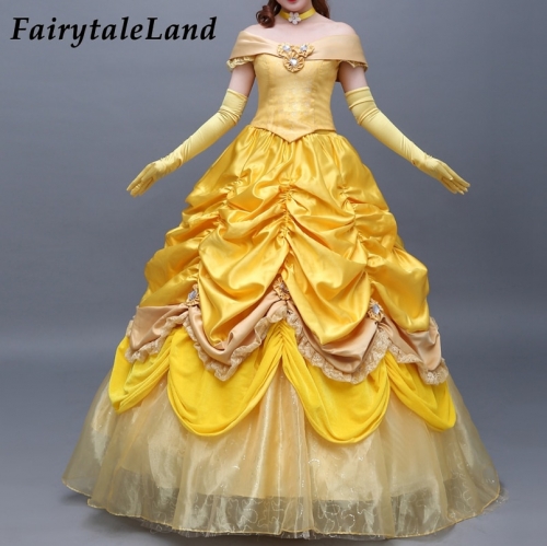 Bell Cosplay Costume Fashion yellow Dress Halloween Princess Costumes Beauty and the Beast Belle Costume Belle Dress