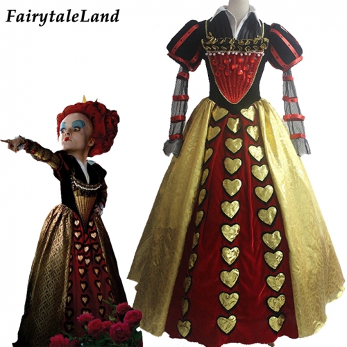 Alice In Wonderland 2 Red Queen cosplay costume Halloween The Red Queen Dress