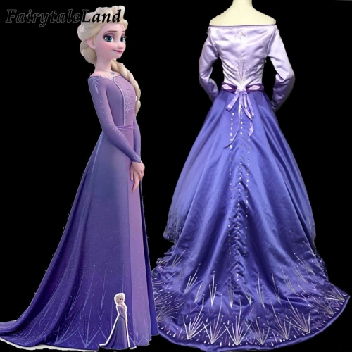 Frozen 2 Elsa Dress Carnival Halloween Costumes for Adult Women Embroidery Princess Elsa Costume Cosplay Queen Elsa Suit