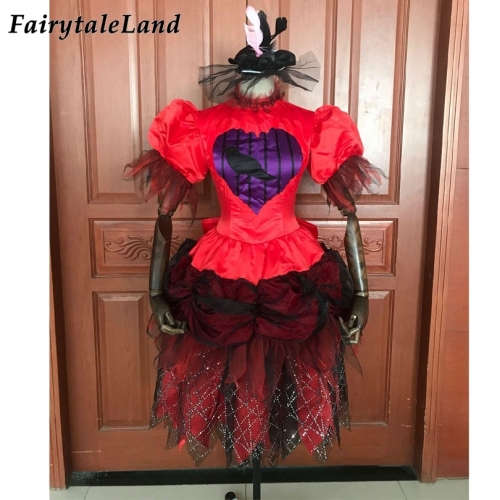 Fancy Halloween Cosplay Costume Women Red Heart Party Dress Carnival Parade Fashion Clothing