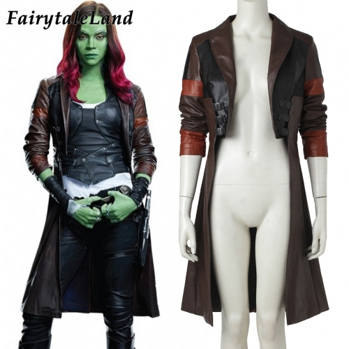 Guardians of the Galaxy 2 Gamora Cosplay Jacket Halloween Costume Faux leather Jacket