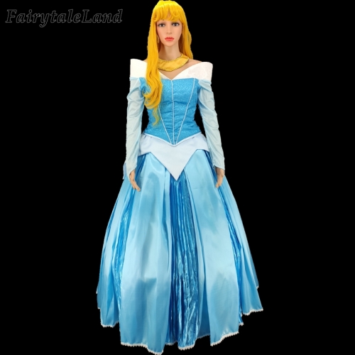 Sleeping Beauty cosplay costume Carnival Halloween Costume Princess Aurora Blue Dress Fancy Outfit Custom Made