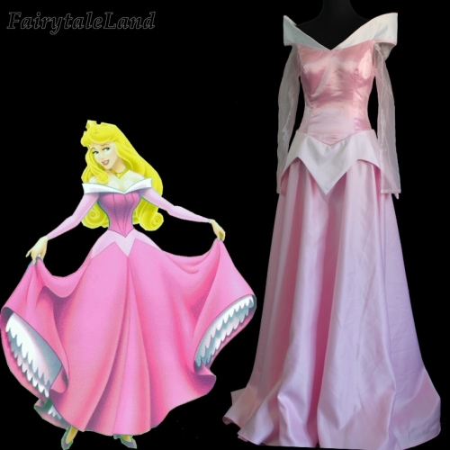 Aurora Light Pink Dress Adult Women Halloween Costumes Cosplay Sleeping Beauty Outfit Custom Made