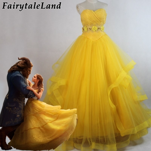 Beauty and The Beast Princess Belle Cosplay Costume Fancy Newest Belle Princess Dress Women Party Halloween Suit Lace Up Gown